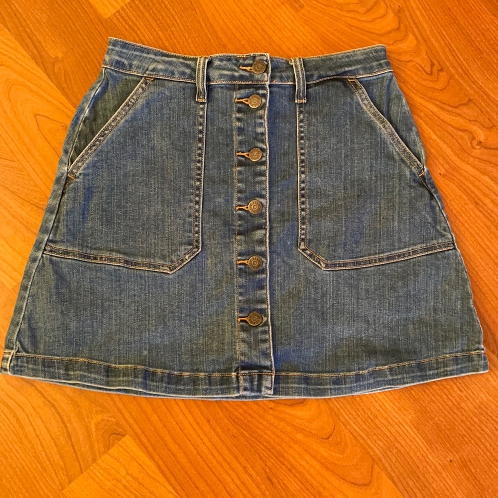Cello denim mini skirt button front 2 pocket
